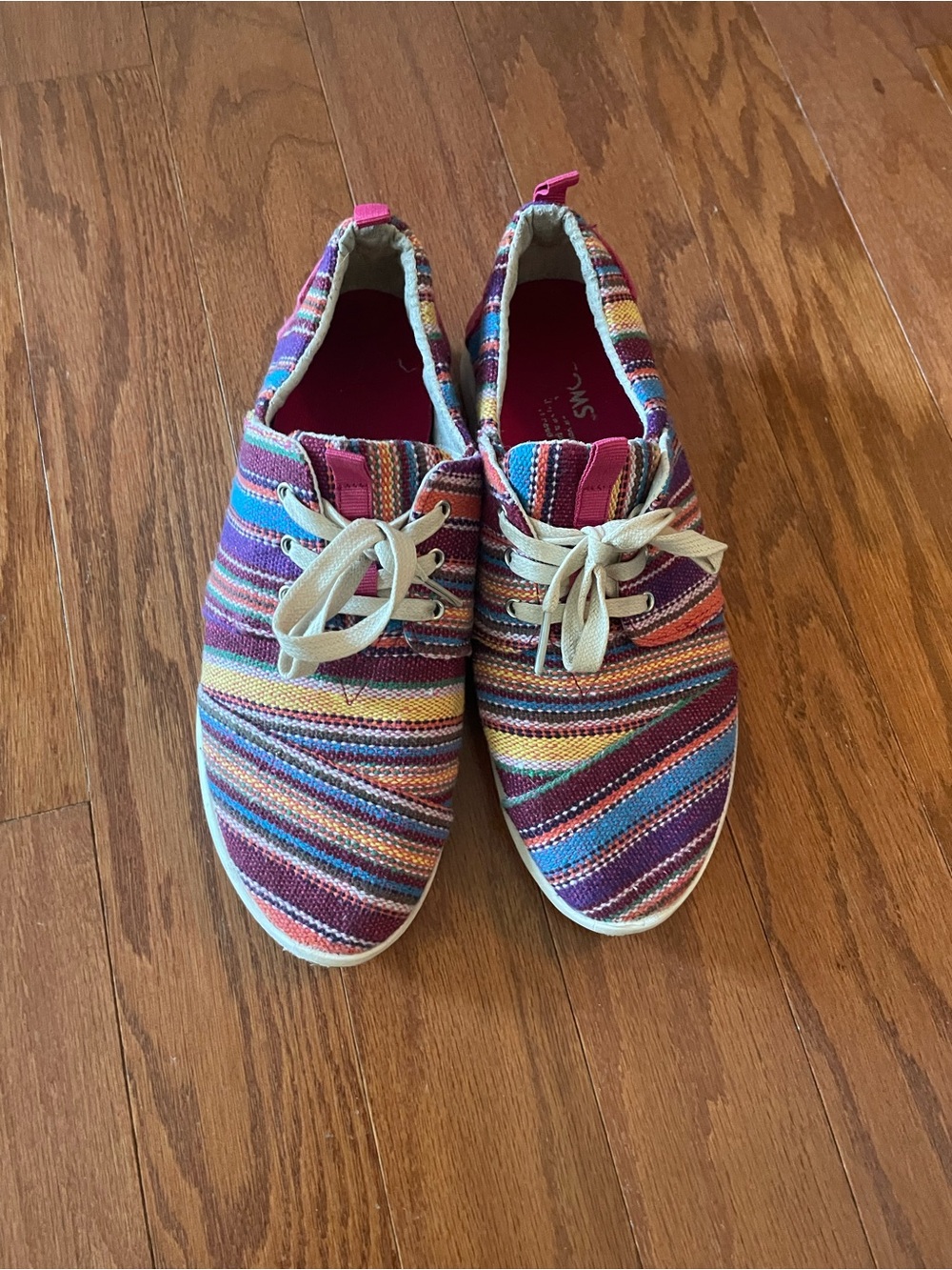 Toms Multicolor Striped Canvas Sneakers — Purple, Blue, Pink, Yellow